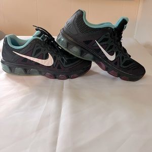 Nike Women's Air Max Tailwind Black Mesh blue/purple Breathable Sneakers Sz 9.5